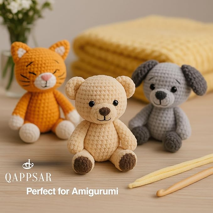 SHMUEF Chenille Yarn 2-Pack – Ultra Soft Velvet Yarn, Super Bulky Weight (5–6 mm), Yarn for Crochet, Amigurumi & Baby Blankets (Orange)