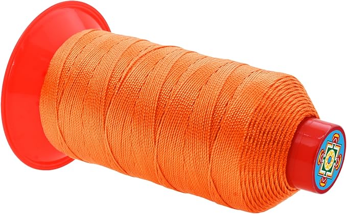 Mandala Crafts Size 346 210D T350 Bonded Nylon Thread - Orange 415 YDs Tex 350 Heavy Duty Sewing Threads for Leather, Jeans, Weaving, Outdoor Marine Upholstery