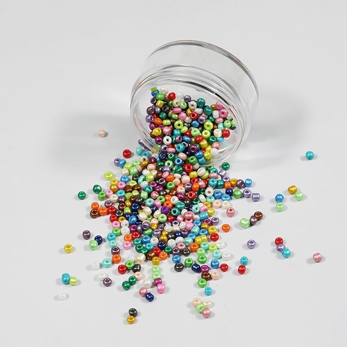 Size 2mm Seed Beads 24 Pearl Colors in Grid Storage Box Total About 20000pcs, 12/0 Small Seed Beads for Bracelet Jewelry Making