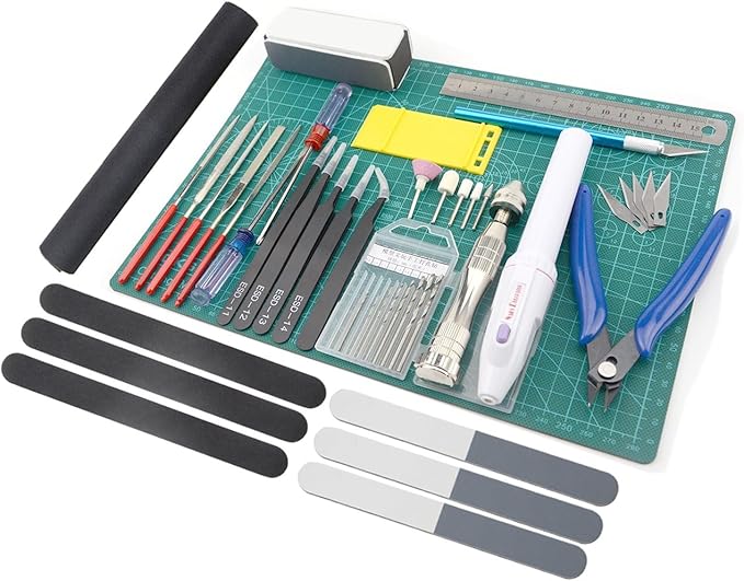 Professional 33 PCS Model Tools Kit Modeler Basic Tools Craft Set Hobby Building Tools Kit for Gundam Car Model Building Repairing and Fixing (J)