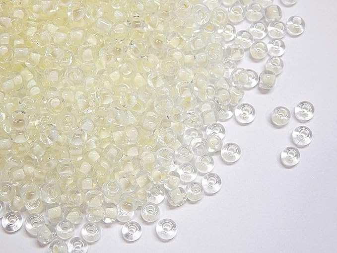 Perlin Glass Seed Beads 4mm 6/0 Round 1100pcs Mini Small Pony Spacer Beads Kit for Jewelry Making Earrings Bracelets Pendants Waist DIY Handmade (White Inside Colour)