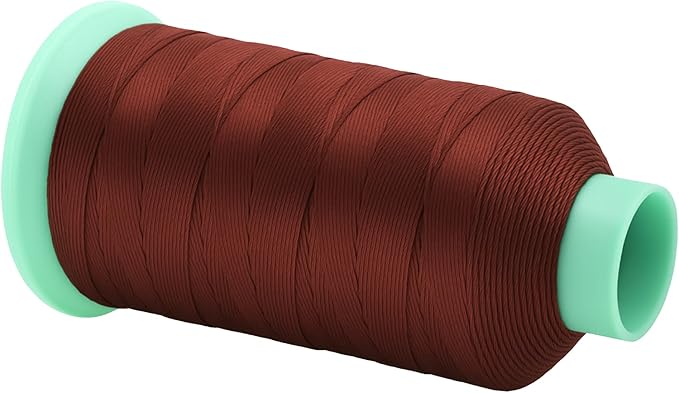 Mandala Crafts Size 46 210D T45 Bonded Nylon Thread - Copper Brown 2843 YDs Tex 45 Heavy Duty Sewing Threads for Leather, Jeans, Weaving, Outdoor Marine Upholstery