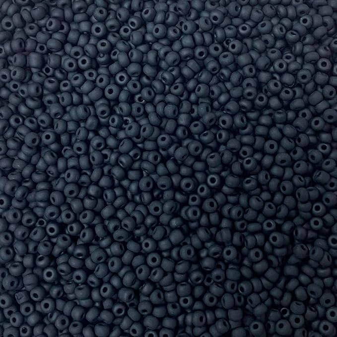 Bala&Fillic Frosted Black Color 4mm Seed Beads About 1200pcs/100Grams in Bag, 6/0 Glass Craft Beads for Making Bracelet and Necklace (Frosted Black)