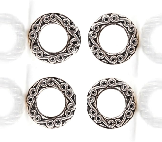 RUBYCA 30pcs Tibetan Silver Tone Spacer Beads Fit European Charms Bracelet Ring Infinity Ornament