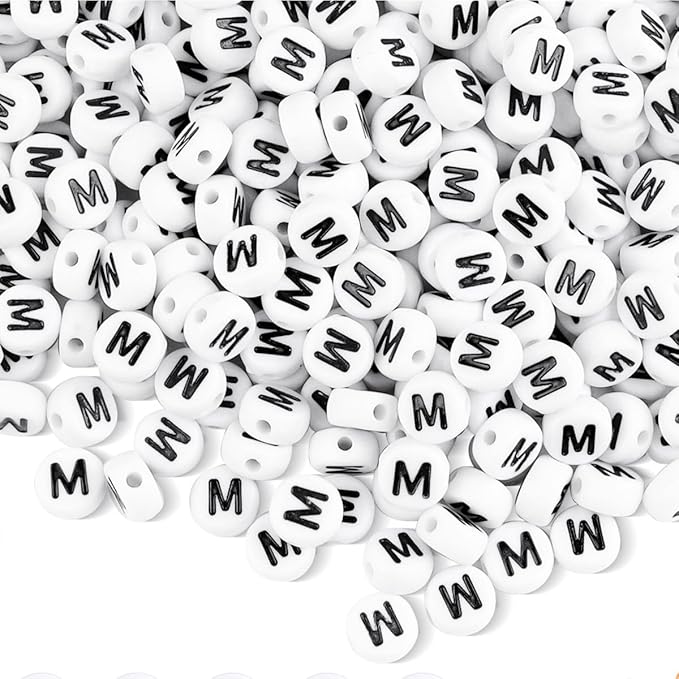 1500pcs Letter M Beads for Friendship Bracelets Making Kit, DIY Jewelry Making Supplies Alphabet Beads