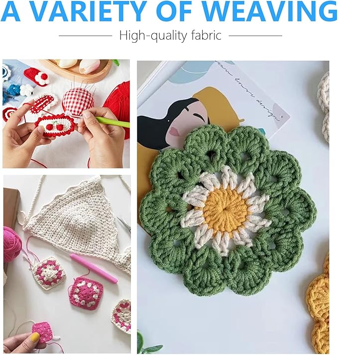 4 Rolls Comfy Blend Milk Wool Plain Knitting & Crochet Yarn Bulk Starter Kit for Colorful Craft DIY
