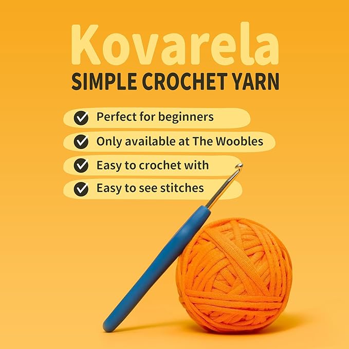 Kovarela Beginners Crochet Kit with Simple Crochet Yarn - with Step-by-Step Video Tutorials (Cute Bee)