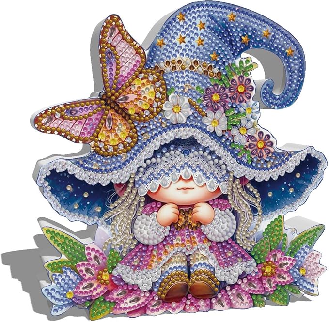 DIY Special 5D Diamond Art Painting Kit Magical Girl Desktop Stereoscopic Ornament, Crystal Diamonds, Suitable for beginners,Colorful box packaging,Tabletop Ornament,Gifts for the family and Friends