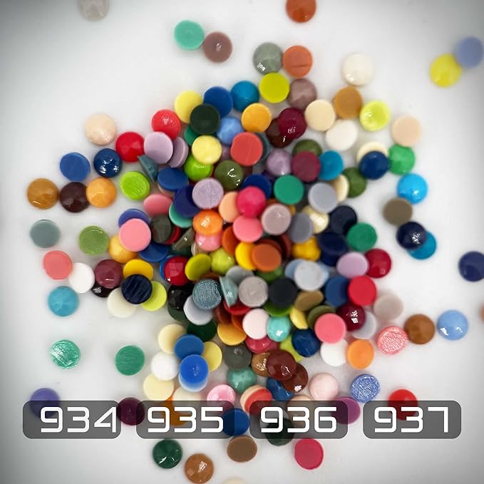 Carsilers Diamonds Painting Accessories,Replacement for Missing Round Drills 934 935 936 937,Rhinestone Resin Diamond Drill,4 Colors Beads Gems Stones,3500pcs per Color