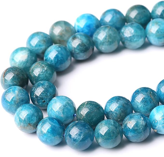 45PCS 8mm AAA Natural Blue Apatite Stone Beads Gemstone Round Loose Spacer Beads for Jewelry Making DIY Bracelet Necklace 15"