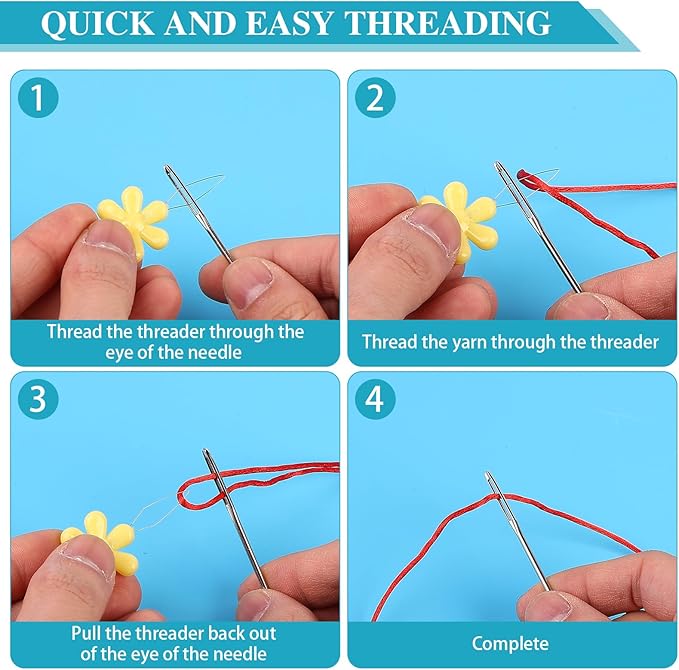 60 PCS Yarn Needle Kit, Including Bent Tapestry Needle 3 Sizes Weaving Needle Darning Needles for Yarn, Knitting Needles with Needle Threaders for Sewing and Crochet Supplies