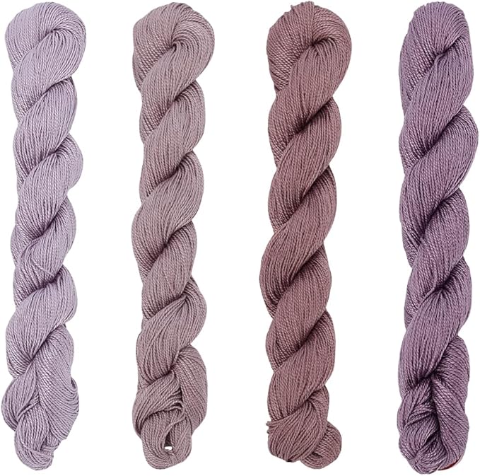 FREEBLOSS 4 Pcs Sashiko Thread Sashiko Skein 4 * 100 M Pure Cotton Embroidery Thread Japanese Sewing Threads Quilting & Embroidery Sewing Kit Supplies 4 Purple Theme Colors