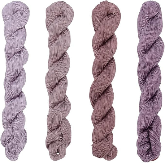 FREEBLOSS 4 Pcs Sashiko Thread Sashiko Skein 4 * 100 M Pure Cotton Embroidery Thread Japanese Sewing Threads Quilting & Embroidery Sewing Kit Supplies 4 Purple Theme Colors