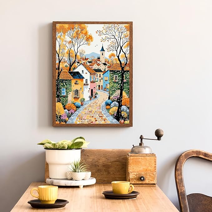 Mosaflare Paint by Numbers for Adults Beginner, Building Scenery Adult Paint by Number Kits on Canvas, DIY Acrylic Oil Easy Painting by Numbers for Home Wall Decor 16X20 inch (Without Frame)