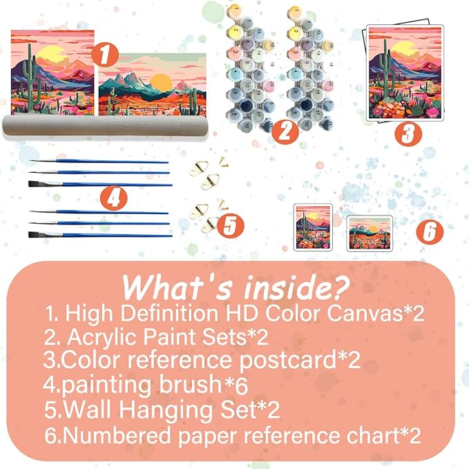 TONGZONGFU 2 Pack National Park Paint by Numbers Kit for Adults Beginner,Landscape Paints by Numbers Kits for Adults On Canvas Wander Painting National Parks Paint by Number On Mountain - 12x16 Inch