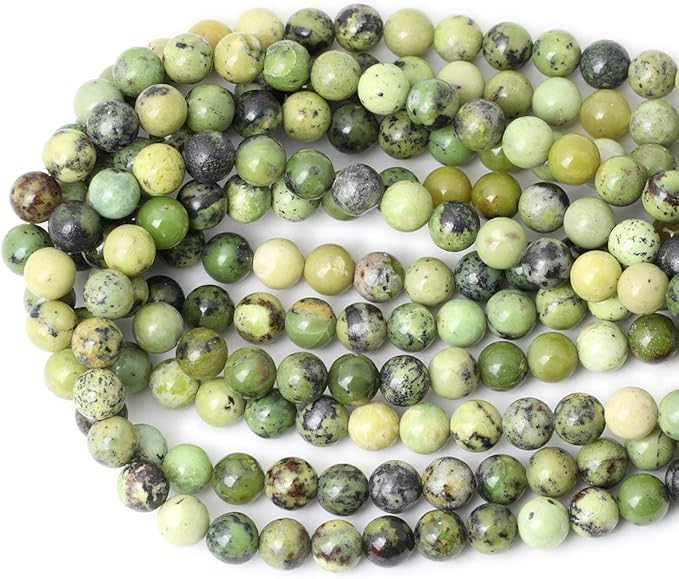cheavian 35pcs 10mm natural australian jade gemstone round loose beads for jewelry making diy handmade materials 1 strand 15"