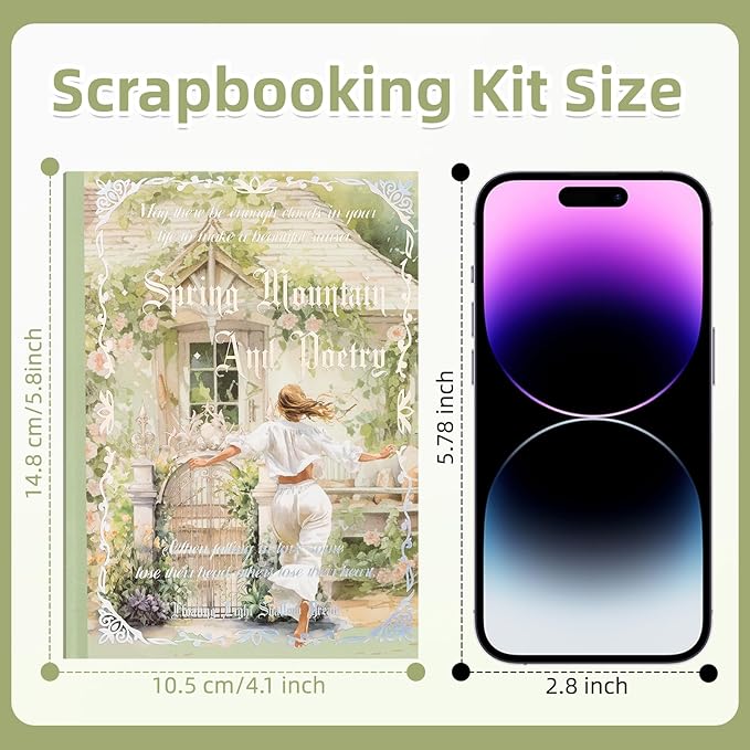 Uideyvi Spring Theme Sticker Scrapbooking Supplies for Junk Journal, 20 Sheets PET Stickers(TZ-001-008)