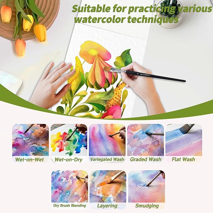 Adults Water Coloring Book: 12 Advanced Exquisite Patterns – 100% Cotton 300gsm Paper, A4 Size – for Beginners & Professionals to Enhance & Consolidate Watercolor Techniques (Nature)