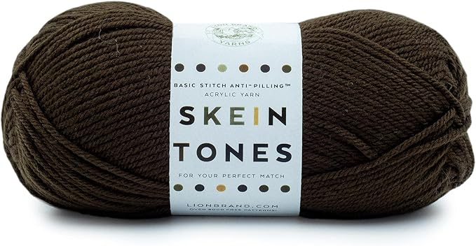 Lion Brand Yarn Basic Stitch Anti-Pilling Yarn for Crocheting, Knitting, and Crafts, Ebony, 1 Pack