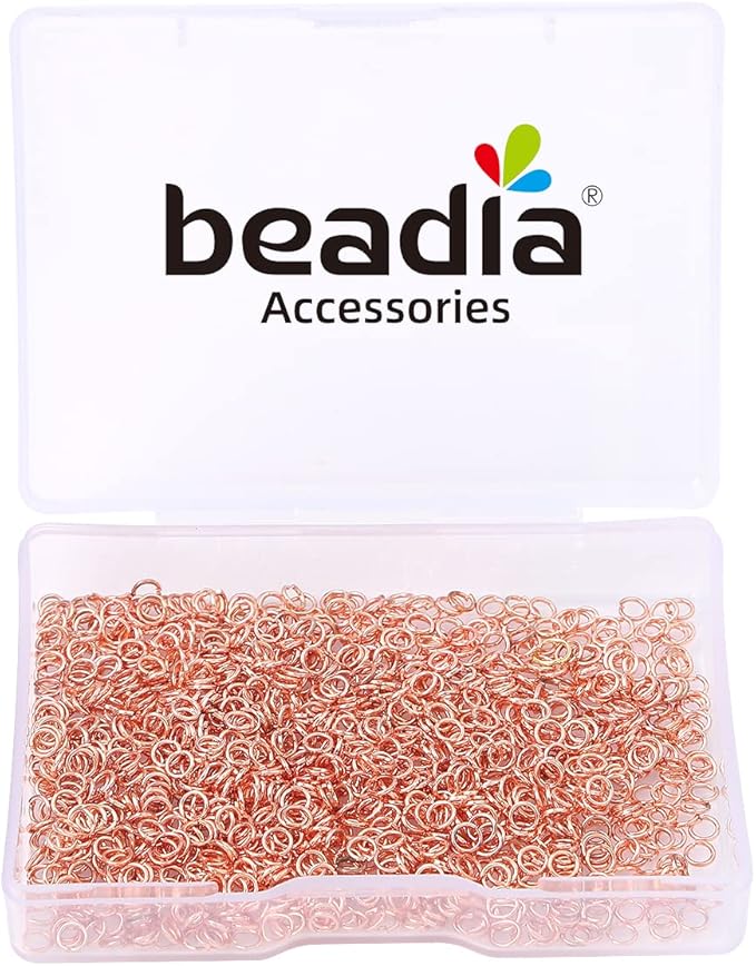Rose Gold Plated Jump Rings Non Tarnish 3mm 1200pcs for Jewelry Making Findings