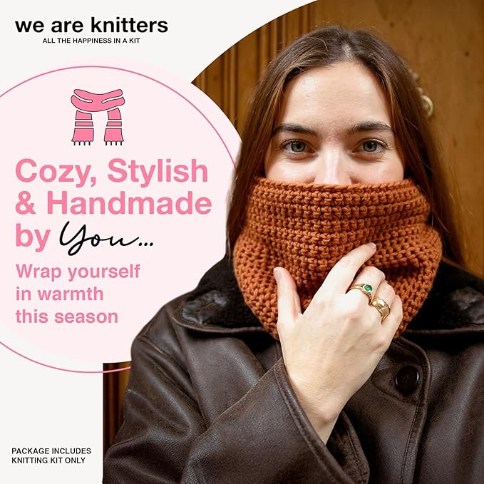 We Are Knitters Osiris Snood Kit | Beginner Crochet Gift Kit | Easy Warm Winter Snood | Stylish DIY Handmade Accessory Set Cozy Relaxing Craft GiftPro