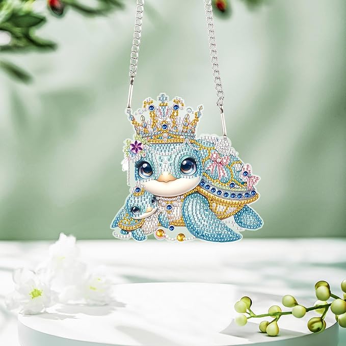 Tontut Diamond Art Painting Kits Hanging Decoration, 5D Turtle Diamond Art Painting, DIY Special Shape Diamond Craft Wall Garden Decoration, Gifts