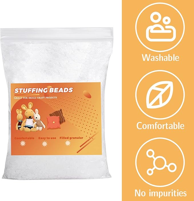 2.2lb Stuffing Beads, Weight Stuffing Beads, Craft Stuffing Beads, Rubber Filler Beads for Weighted Stuffed Animal - 1000g