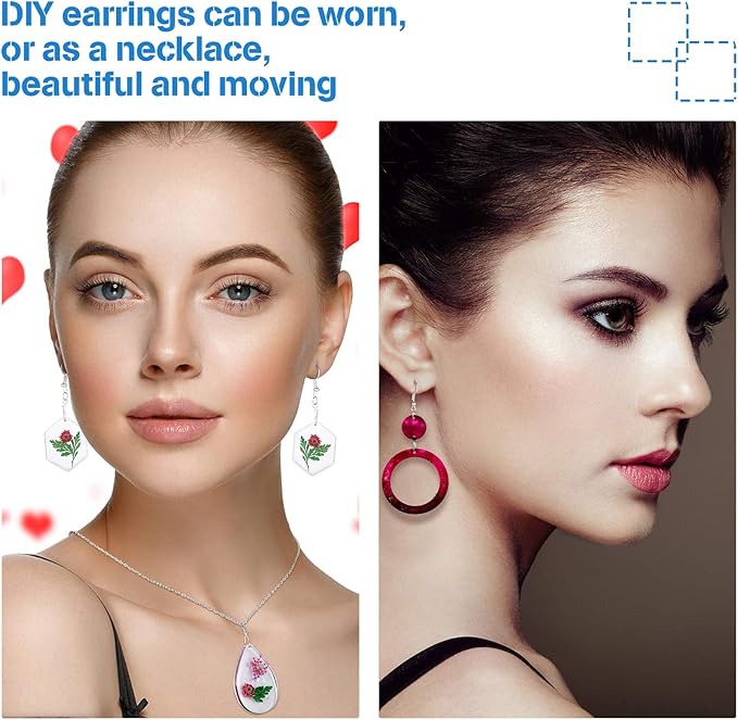 Patelai 4 Pcs Resin Earring Molds Irregular Shaped Earrings Silicone Mold for Epoxy Resin Dangle Drop Jewelry Making Kit for Women DIY Crafts Necklace Pendants Keychain(Geometric)