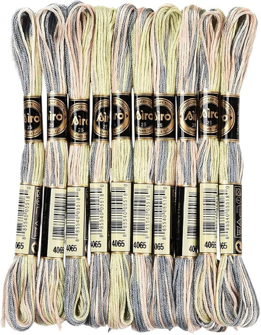 10 Skeins 87.5 Yards 6 Strands Hand Variegated Embroidery Floss Gradient Cross Stitch Thread Friendship Bracelet String Yarn Bracelets Threads Bulk for Sewing Crochet Crafts Stitching DIY