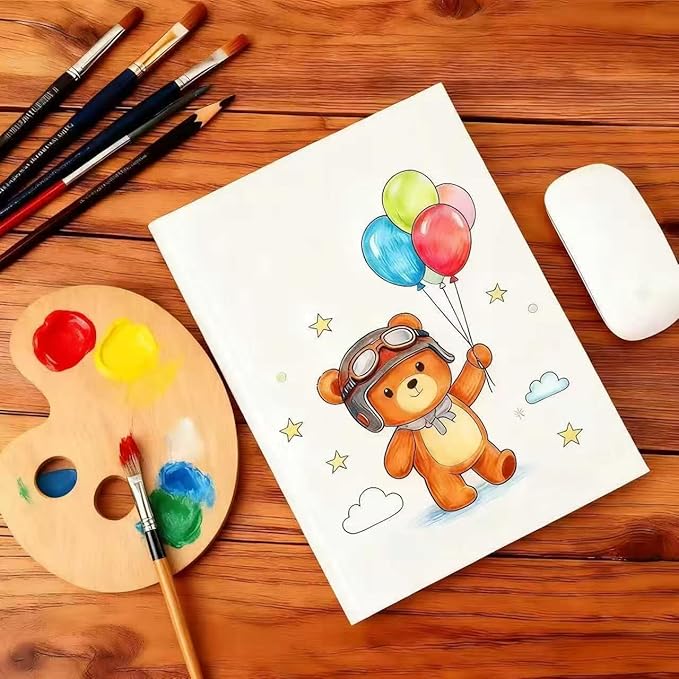 2PCS 7x10 Inch White Blank Books for Kids 160GSM Blank Hardcover Book to Write Stories Hardcover Sketchbooks for Students DIY Make Your Own Book Blank inside 48 Pages