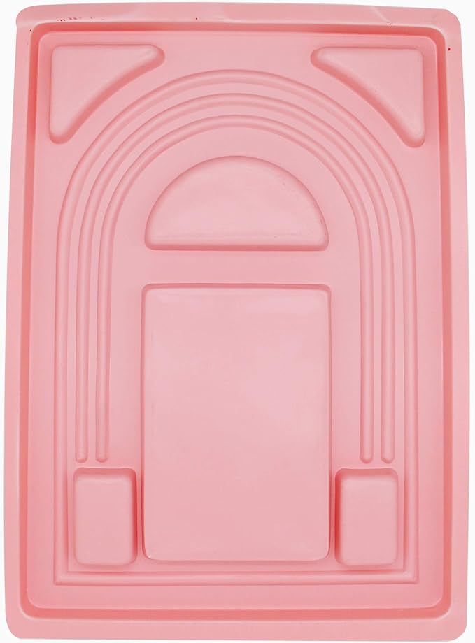 H&W Pink Bead Board with Flock, 9.5 by 12.9-inch, Design Beading Board Tray DIY Craft Tool for Girl and Necklace Beading Jewelry Designer