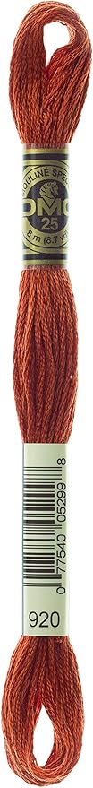 DMC 117-920 6 Strand Embroidery Cotton Floss, Medium Copper, 8.7-Yard