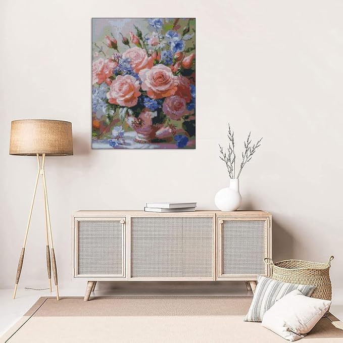 flowers stamped cross stitch kits cross stitch patterns,dimensions cross stitch kits embroidery kit arts and crafts for beginners 11.8x15.7 inch