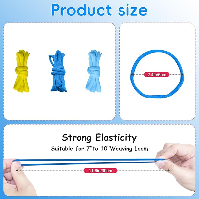 600 PCS Weaving Loom Refill Loops, Potholder Loops for 7-10 Inch Loom, Weaving Bands DIY for Kids, Ideal Gifts for Girls Ages DIY Crafts Supplie (3 Fresh Colors (600 Loops))