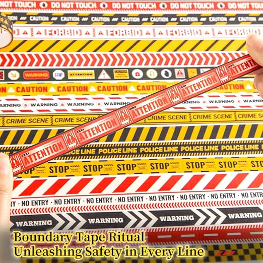 30 Rolls Warning line Theme Washi Tape Set, Writable Decorative Tapes for Scrapbooking, Junk Journal Supplies, Bullet Journaling, 0.6"x79" per Roll