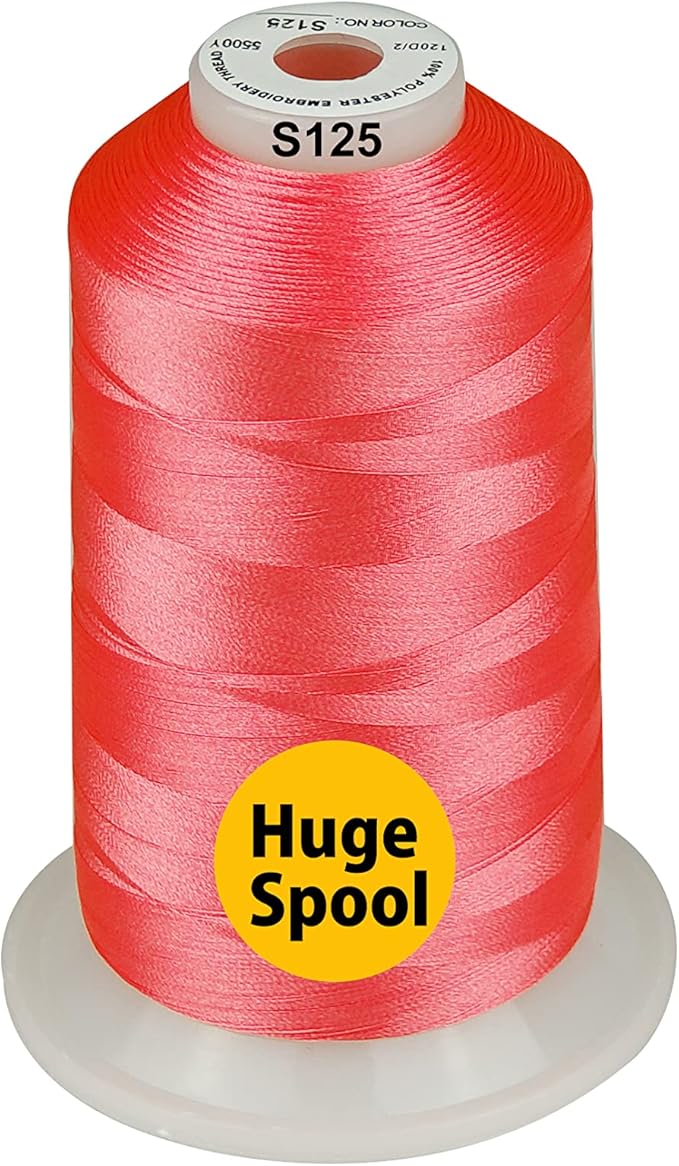 Simthread - 33 Selections - Various Assorted Color Packs of Polyester Embroidery Machine Thread Huge Spool 5500Y for All Sewing Embroidery Machines - NEON