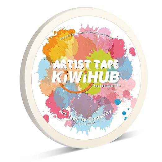 Artist Tape for Watercolor Paper, White Art Masking Tape for Drafting Painting Canvas Framing - Acid Free, 0.4" x 180 FT