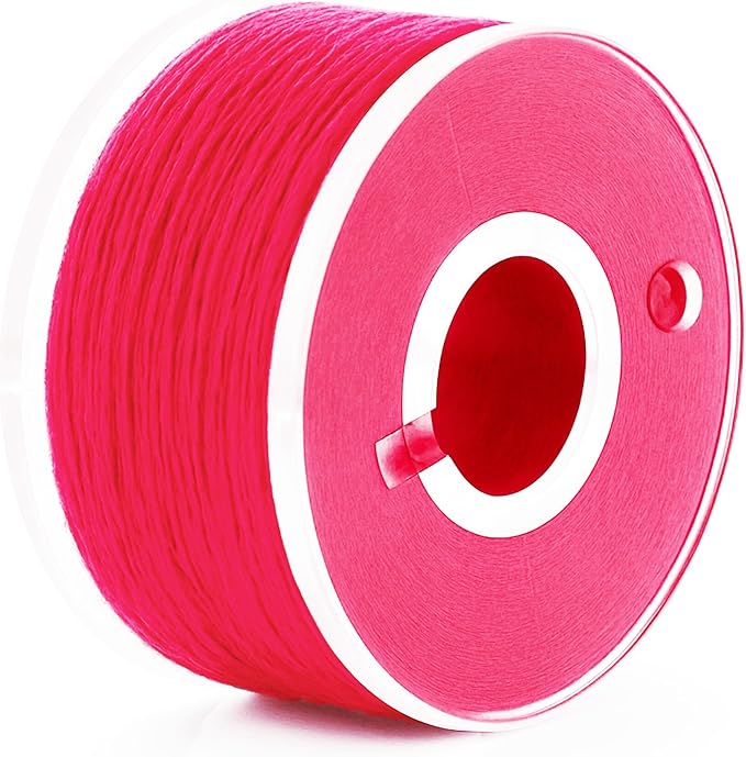 Mandala Crafts 144 Hot Pink SA156 Prewound Bobbins for Singer Sewing Machine -15J SA156 Prefilled Bobbin Thread for Brother Sewing Machine and Embroidery
