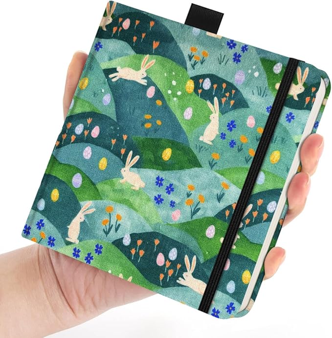 Watercolor Art Sketchbook,5 x 5 inches Portable Hardcover Journal Sketchbook,30 Sheets 140lb/300gsm Acid-Free Drawing Paper,Travel Mixed Media Notebook for Beginners Artists,Hill Rabbit