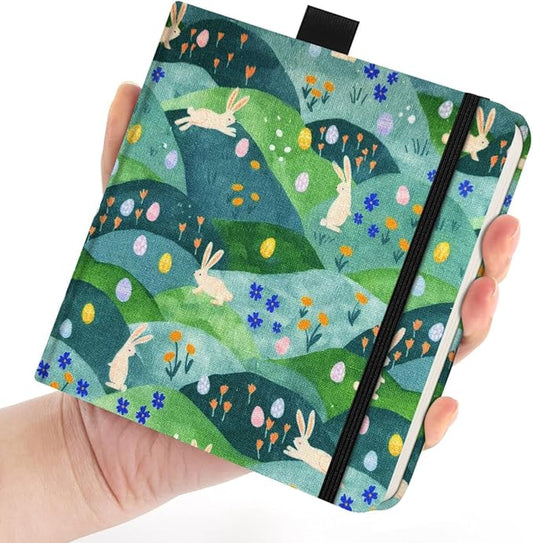 Watercolor Art Sketchbook,5 x 5 inches Portable Hardcover Journal Sketchbook,30 Sheets 140lb/300gsm Acid-Free Drawing Paper,Travel Mixed Media Notebook for Beginners Artists,Hill Rabbit