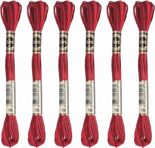 PATIKIL 6 Skeins Embroidery Floss, Polyester Embroidery Threads Bracelets String for Cross-Stitch Hand Embroidery, Dark Red