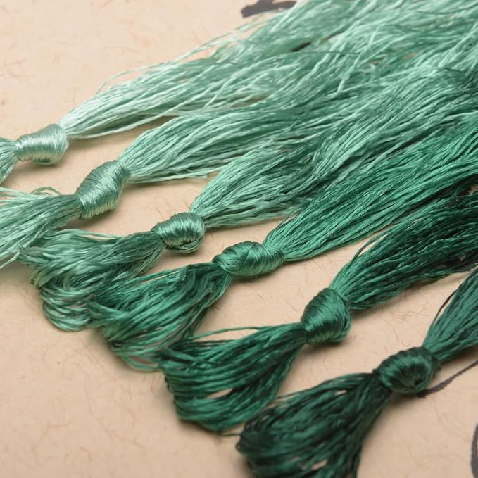 100% Nature Mulberry Handmade Embroidery Silk Thread Woven Jewelry Accessory Artificial Flowers Cross Stitch Floss DIY Sewing Kits 6 Gradient Colors 22m Each (5)