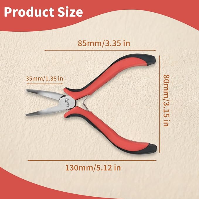 houseran bent nose pliers 5"-5 pack bent nose pliers for jewelry making with spring loaded for diy, craft, repairing