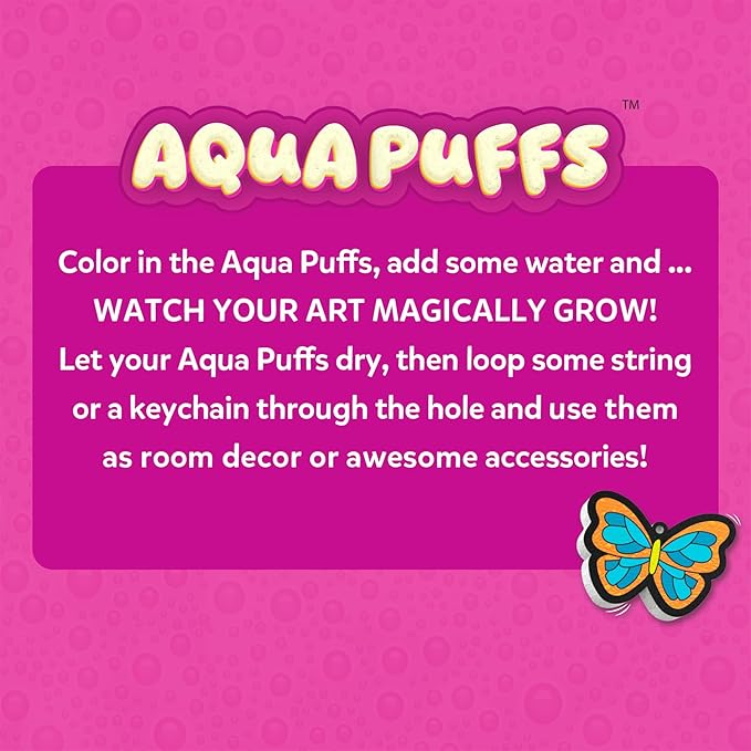 Skillmatics Aqua Puffs – 3D Art Kit, Girl Power, Mess-Free Paint by Number Craft for Kids, DIY Color & Inflate Activity, Travel Toys & Creative Gifts for Girls Ages 4, 5, 6, 7, 8, 9, 10
