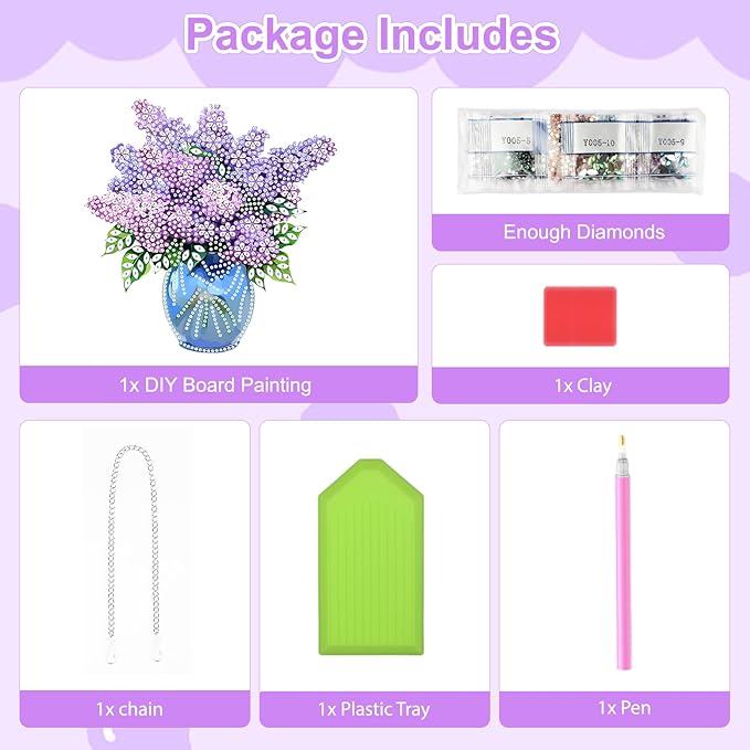 TOSTOG Diamond Art Hanging Kits for Adults Hydrangea, Flowers Diamond Painting for Adults Window Pendant,Special Shape Diamonds Diamond Painting Hanging Pendant Kit for Wall Home Decor Gift