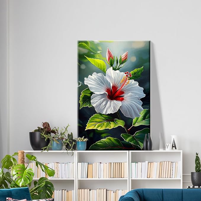 ATDMS Paint by Numbers Kit for Adults Flowers Paint by Numbers with Frame DIY Floral Paint by Number with Easel Adult Paint by Number Kits on Canvas Framed for Gift Home Wall Decor 8x12 Inch