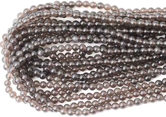 cheavian 60pcs 6mm natural ice obsidian gemstone round loose beads crystal energy stone healing power for diy jewelry making 1 strand 15"