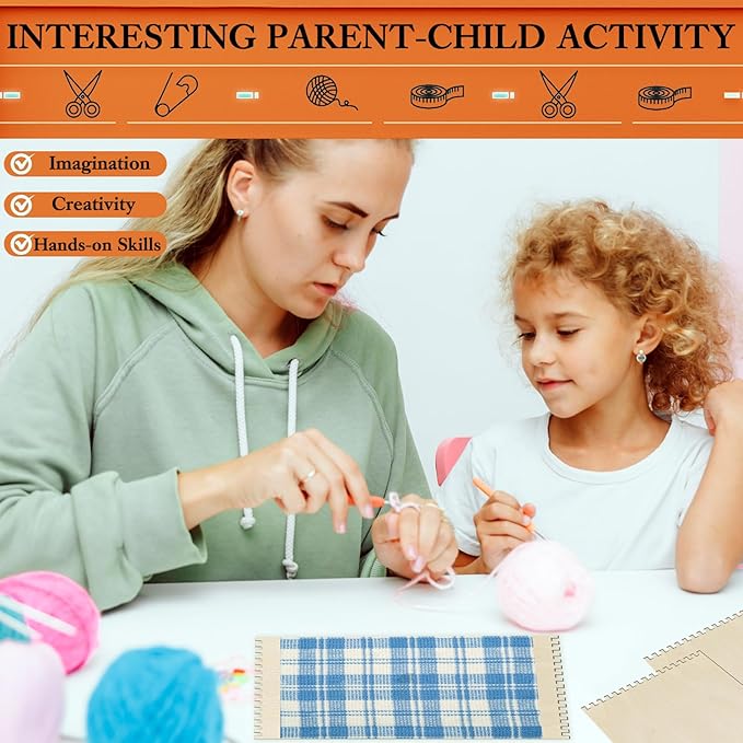 20 Pcs Beginners Wooden Loom Notched Weaving Loom Basket Weaving Tools for Kids Adult Art Craft Activity Jewelry Motor Skills Crochet Knitting Sewing Teaching Educational
