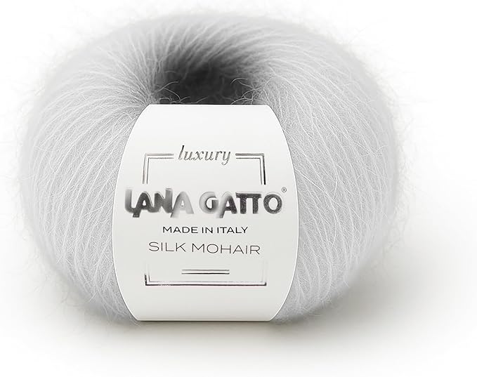 Silk Mohair Luxury Yarns, Premium and Soft Blend for Knitting, Made in Italy (White - 6027, 10)