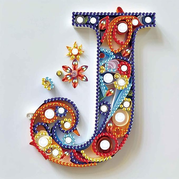 MVVMTOP Diamond Painting Kit, 5D DIY Letter J, Special Shape Crystal Artificial Diamond Art Partial Mosaic Handicraft for Beginners, Wall Decor Gift for Bedroom, Office, Living Room 6.7x6.7in
